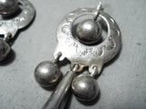 Exceptional Vintage Navajo Sterling Silver Earrings Native American-Nativo Arts