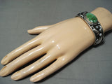 Albert Jake Astonishing Native American Navajo Carico Lake Turquoise Sterling Silver Bracelet-Nativo Arts