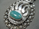 Fascinating Vintage Native American Navajo Royston Turquoise Sterling Silver Necklace-Nativo Arts