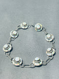 Sparkling Native American Navajo Synth Opal Sterling Silver Flower Bracelet-Nativo Arts