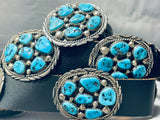 Important Tom Moore Vintage Native American Navajo Turquoise Sterling Silver Concho Belt-Nativo Arts