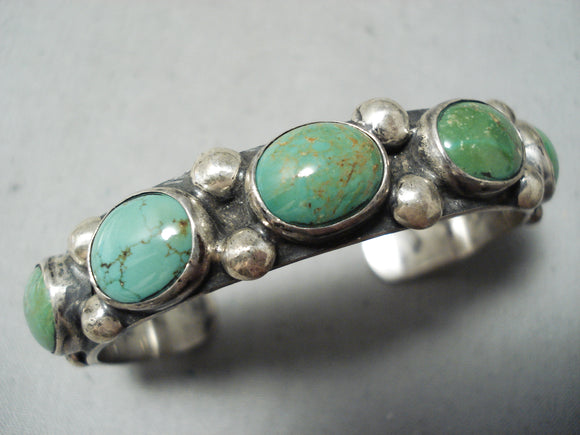 Superior Vintage Native American Navajo Royston Turquoise Sterling Silver Bracelet-Nativo Arts