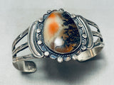 Very Old And Early Vintage Native American Navajo Petrified Wood Sterling Silver Bracelet-Nativo Arts