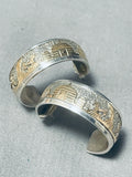 More Involved Detail Vintage Native American Navajo Sterling Silver Gold Earrings-Nativo Arts