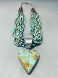 Native American Gasp! Gorgeous Vintage Santo Domingo Green Turquoise Heart Necklace-Nativo Arts