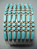 Native American Incredibly Intricate Vintage Zuni Turquoise Sterling Silver Bracelet-Nativo Arts
