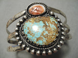 Museum Vintage Native American Navajo #8 Turquoise Sterling Silver Bracelet Old-Nativo Arts