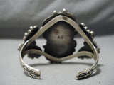 Gigantic Vintage Native American Navajo Royston Turquoise Sterling Silver Leaf Bracelet-Nativo Arts