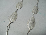 Marvelous Navajo Native American Sterling Silver Feathers Necklace-Nativo Arts
