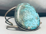 Museum Vintage Native American Navajo Big Morenci Turquoise Sterling Silver Bracelet Old-Nativo Arts