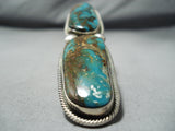 Rick Martinez Native American Navajo Pilot Mountain Turquoise Sterling Silver Ring-Nativo Arts