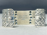 Amazing San Felipe Signed Pilot Mountain Sterling Silver Large Bracelet-Nativo Arts