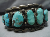 Heavy 121 Gram Vintage Native American Navajo Chunky Turquoise Sterling Silver Bracelet-Nativo Arts