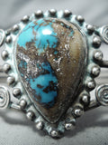 One Of The Best Vintage Native American Navajo Bisbee Turquoise Sterling Silver Bracelet-Nativo Arts