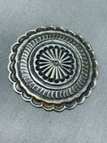 Native American One Of The Most Intricate Vintage Navajo Sterling Silver Pin-Nativo Arts