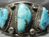 One Of The Best Vintage Native American Navajo Carico Lake Turquoise Sterling Silver Bracelet-Nativo Arts