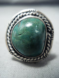 Wonderful Vintage Native American Navajo Cerrillos Turquoise Sterling Silver Ring Old-Nativo Arts