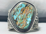 218 Grams Internal Stamp Native American Navajo Turquoise Sterling Silver Bracelet-Nativo Arts