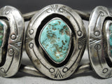 Museum Vintage Native American Navajo Cerrillos Turquoise Sterling Silver Bracelet Old-Nativo Arts