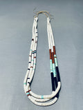 Native American Rare Vintage Santo Domingo Turquoise Pipestone Shell Necklace-Nativo Arts