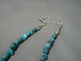 Native American Exquisite Santo Domingo Graduated Turquoise Sterling Silver Necklace-Nativo Arts