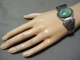 Early 1900's Vintage Native American Navajo Cerrillos Turquoise Sterling Silver Bracelet-Nativo Arts
