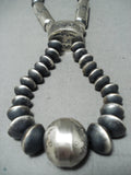 One Of The Best Native American Navajo All Sterling Silver Tubule Necklace-Nativo Arts