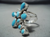 Charming Native American Navajo Sleeping Beauty Turquoise Sterling Silver Dragonfly Ring-Nativo Arts