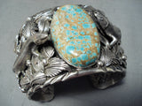 187 Grams San Felipe 8 Turquoise Sterling Silver Gecko Bracelet-Nativo Arts