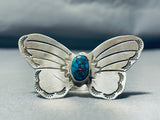 Red Mountain Turquoise Very Rare Vintage Native American Navajo Sterling Silver Butterfly Ring-Nativo Arts