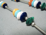 Intricate Vintage Native American Navajo Huge Bear Turquoise Sterling Silver Necklace-Nativo Arts