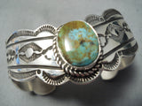 Stunning Native American Navajo Royston Turquoise Sterling Silver Bracelet-Nativo Arts