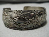 Marvelous Vintage Navajo Convex Sterling Silver Native American Bracelet-Nativo Arts