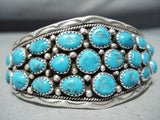 Astonishing Vintage Native American Navajo Old Kingman Turquoise Sterling Silver Bracelet Old-Nativo Arts