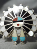 Incredible Vintage Zuni Native American Navajo Turquoise Sterling Silver Inlay Bracelet Old-Nativo Arts