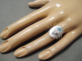 Important Blue Bird Zuni Turquoise Sterling Silver Native American Ring-Nativo Arts