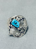 Big Buffalo Mens Native American Navajo Turquoise Sterling Silver Ring-Nativo Arts