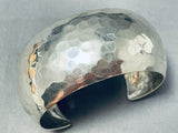 Dazzling Vintage Native American Navajo Hammered Sterling Silver Bracelet-Nativo Arts