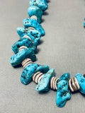 Native American Traditional Vintage Santo Domingo Old Kingman Turquoise Heishi Necklace-Nativo Arts