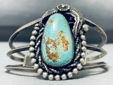 Key Begay Vintage Native American Navajo #8 Turquoise Sterling Silver Bracelet Cuff-Nativo Arts