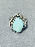 Rare Vintage Native American Navajo Carico Lake Turquoise Sterling Silver Ring Old-Nativo Arts