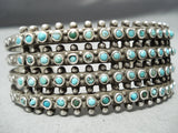 One Of The Best Vintage Native American Zuni Snake Eye Turquoise Heavy Sterling Silver Bracelet-Nativo Arts
