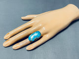 The Best Vintage Native American Navajo Jimmie King Jr Turquoise Sterling Silver Ring-Nativo Arts