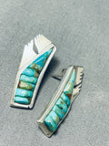 Important Charles Loloma Apprentice Vintage Native American Navajo Turquoise Sterling Earrings-Nativo Arts