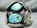 Huge Vintasge Native American Navajo Rare Early Deposit Turquoise Sterling Silver Bracelet-Nativo Arts