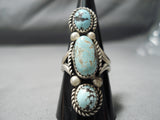 Colossal #8 Turquoise Vintage Navajo Sterling Silver Native American Ring-Nativo Arts