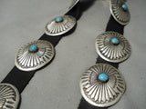 Marvelous Vintage Native American Navajo Turquoise Sterling Silver Concho Belt Old-Nativo Arts