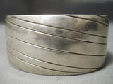 Amazing Vintage Navajo Slanted Channel Sterling Silver Native American Bracelet-Nativo Arts