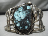 Scarce!! Vintage Native American Navajo Blue Eagle Turquoise Sterling Silver Bracelet Old-Nativo Arts
