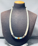 Native American Authentic Vintage Navajo Turquoise Sterling Silver Heishi Necklace-Nativo Arts